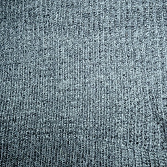 Mod Gray Cape Knit French Connection Vintage Sweater Poncho Zip up Sides Size M - Picture 10 of 13